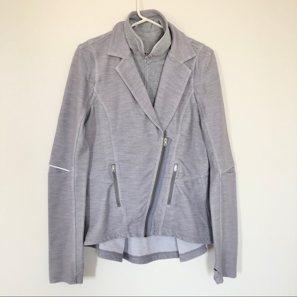 lululemon athletica Light Gray Asymmetrical Zip Blazer